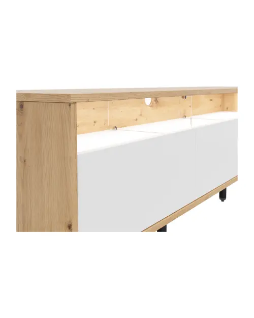 Mueble TV Gap 190 cm con 3 cajones roble artisan/blanco