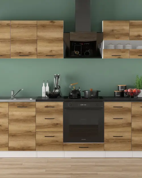 Conjunto de cocina Junona Line 260 cm roble delano claro