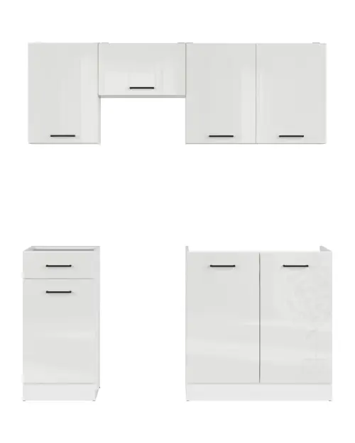 Zestaw kuchenny Junona Line 170 cm kreda połysk bez blatu