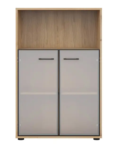 Estantería Space Office 80 cm con 2 puertas y estante roble artisan