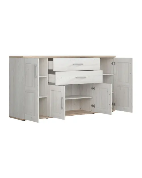 Cómoda Romance 186 cm con 4 puertas y 2 cajones alerce sibiu claro
