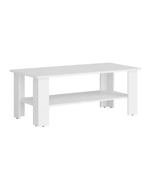 Mesa de centro Nepo Plus 115x56 con estante blanca