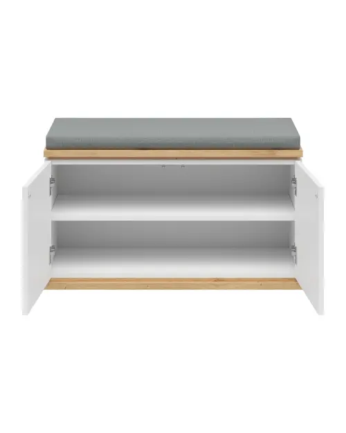 Zapatero Yamael 85 cm con asiento blanco