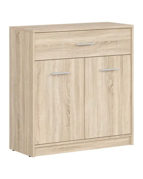 Cómoda Nepo Plus 80 cm con 2 puertas y un cajón roble sonoma