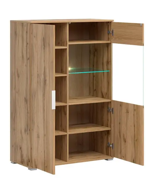 Vitrina Zele 90 cm con 2 puertas roble wotan