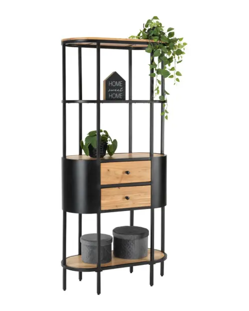 Estantería Ravin 78 cm con 2 cajones acacia