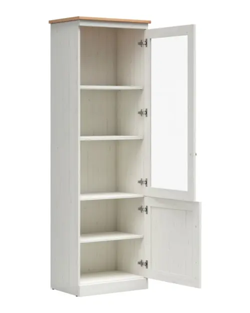 Vitrina Frija 63 cm con 2 puertas pino andersen blanco