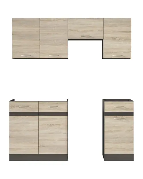 Zestaw kuchenny Junona Line 170 cm dąb sonoma z blatem