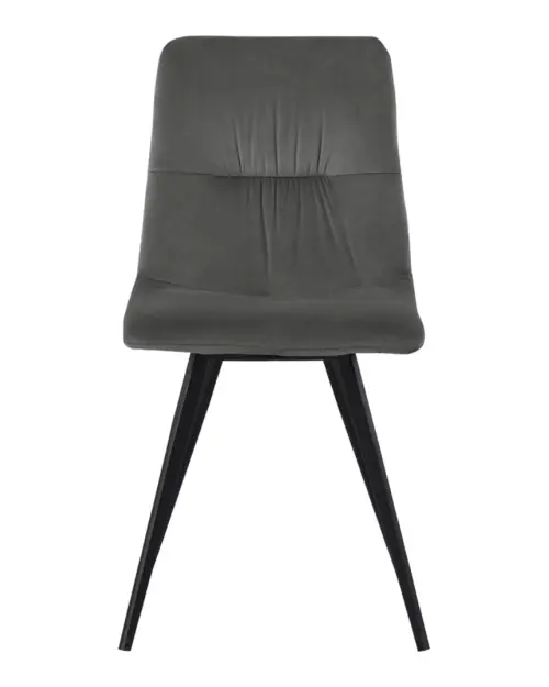 Silla tapizada Jamil de terciopelo gris