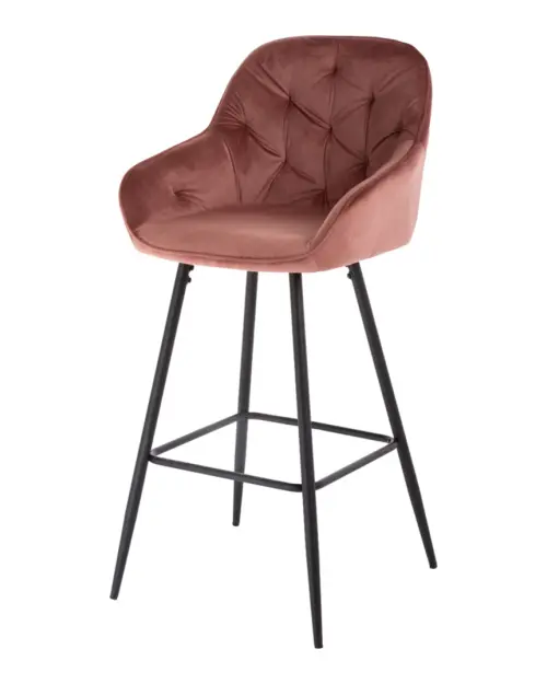 Taburete tapizado Toni rosa