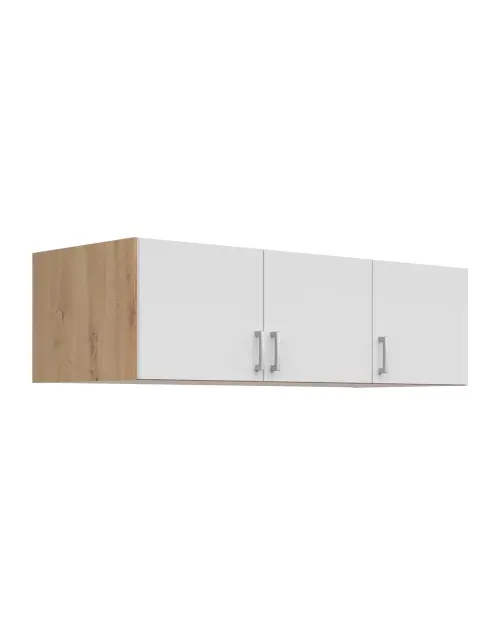 Wardrobe top unit Brando 136 cm with 3 doors artisan oak/white