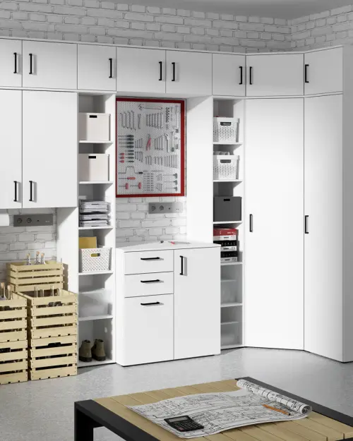 Estantería MultiDo 45 cm con puertas atelier claro