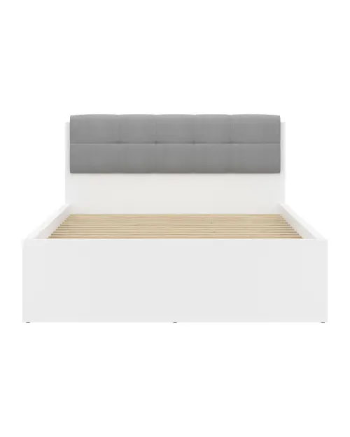 Funda tapizada para cama Tetrix 140 cm gris