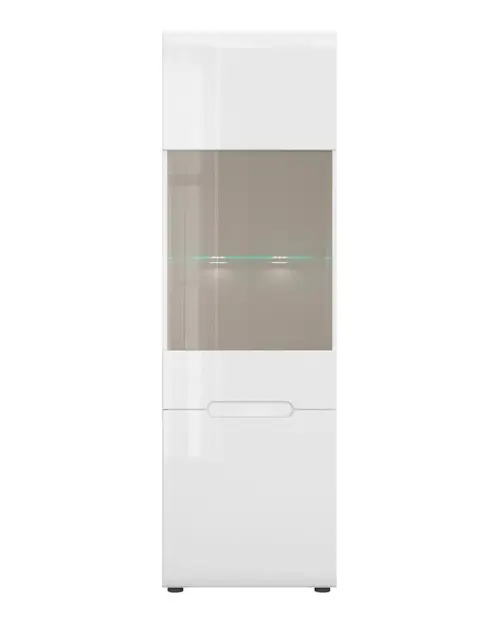 Vitrina Azteca Trio 60 cm con 2 puertas blanco brillo