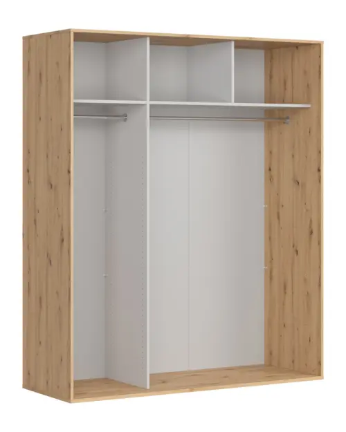 Armario de puertas correderas Flex 180 cm roble artisan/negro brillo