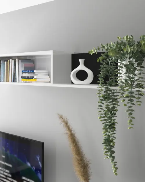 Estante de pared Forn 156 cm blanco brillo