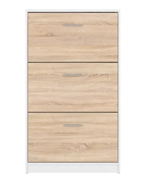 Zapatero Nepo Plus 70 cm con 3 puertas blanco/roble sonoma