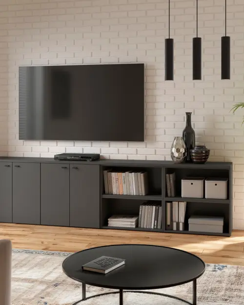 Armario System 64 con 2 puertas grafito