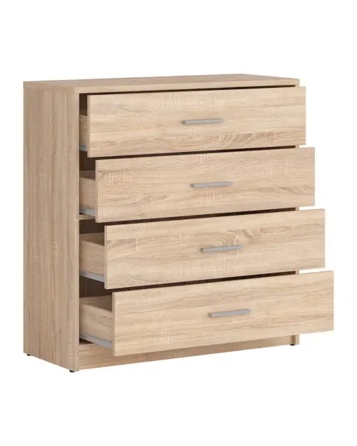 Cómoda Nepo Plus 80 cm con 4 cajones roble sonoma
