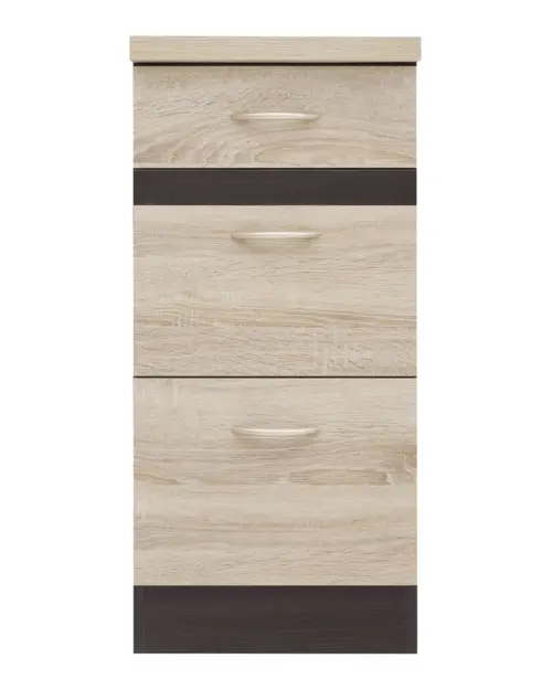 Szafka kuchenna dolna Junona Line 40 cm z szufladami dąb sonoma z blatem