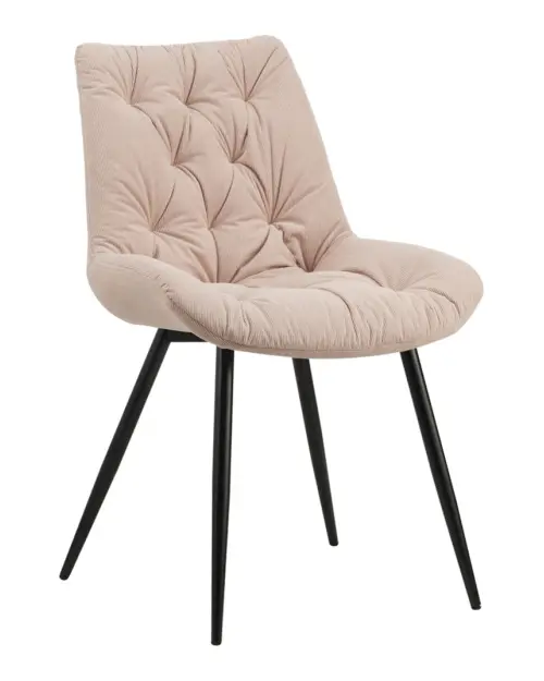 Silla tapizada Claudio de pana rosa claro