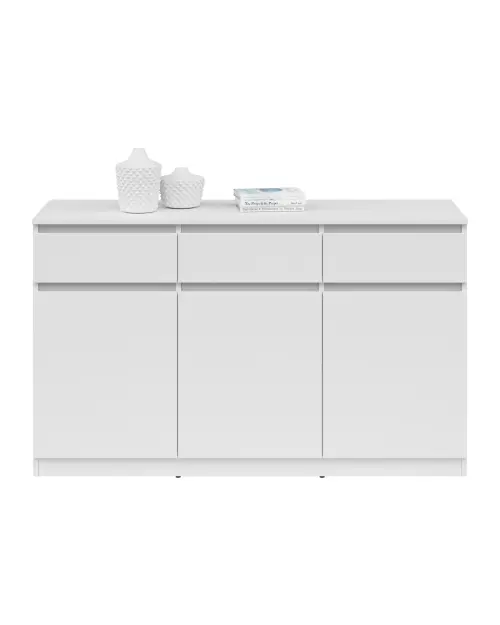 Cómoda Saturn 135 cm con 3 puertas y 3 cajones blanca