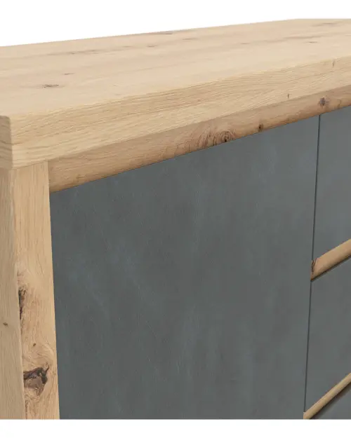 Cómoda Larios 143 cm con 2 puertas y 4 cajones roble artisan/matera