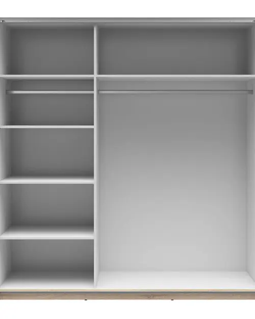 Armario de puertas correderas Tetrix 183 cm con espejo roble sonoma