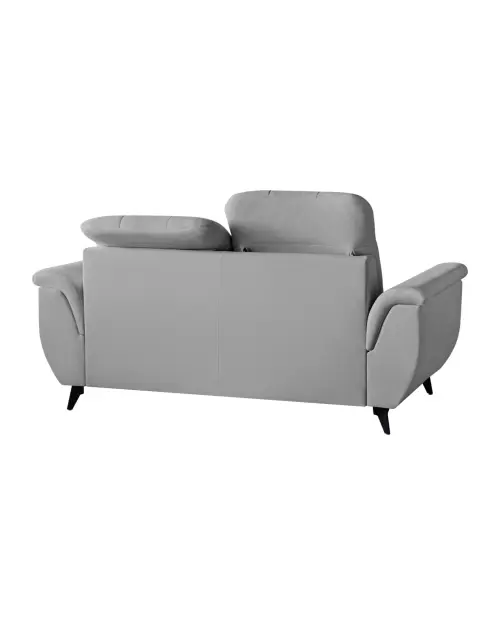 Dwuosobowa sofa Doria z pojemnikiem z szarego aksamitu