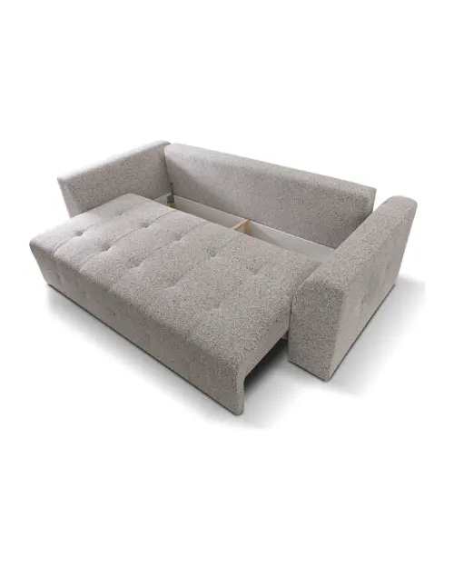 Sofá de tres plazas Royal IV convertible con arcón tejido trenzado beige