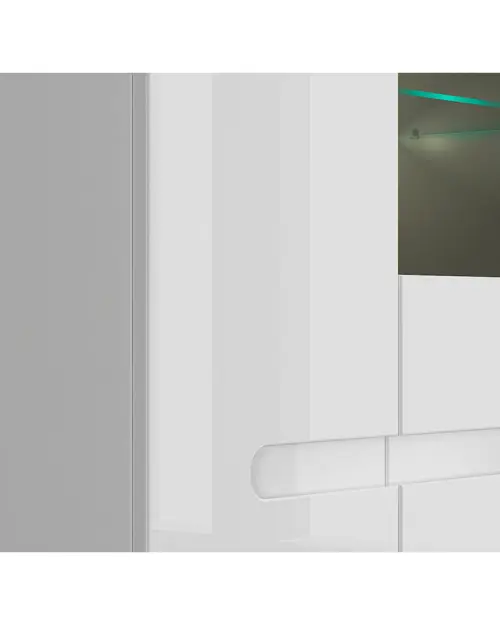 Vitrina Azteca Trio 90 cm con 2 puertas blanco brillo