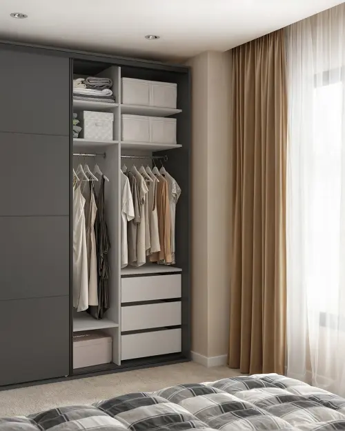 Sliding door wardrobe Flex 200 cm graphite