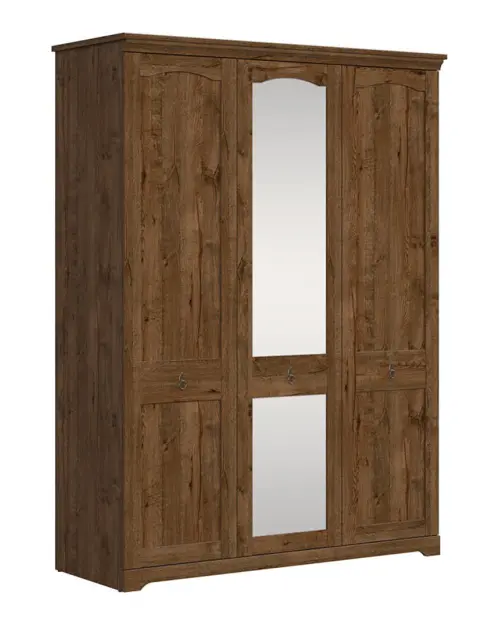 Armario de tres puertas Patras 153 cm con espejo roble april