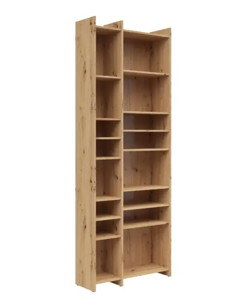 Estantería Benny 80 cm con 14 estantes roble artisan