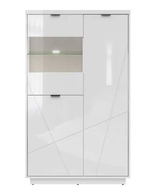 Vitrina Forn 94 cm con 3 puertas blanco brillo