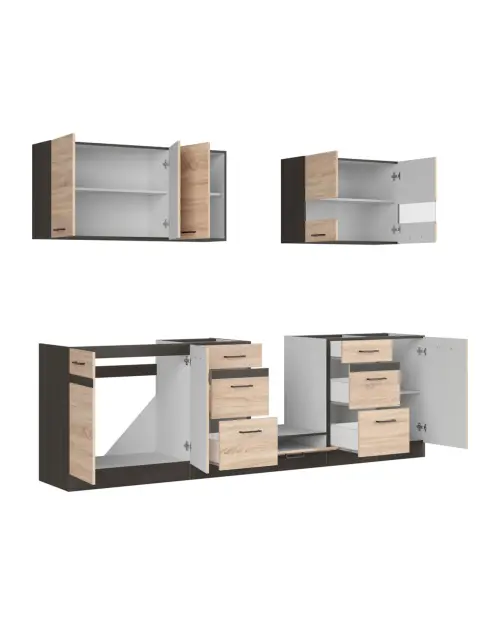 Conjunto de cocina Junona Line 260 cm roble sonoma