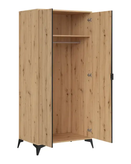 Armario de dos puertas Lamea 90 cm roble artisan