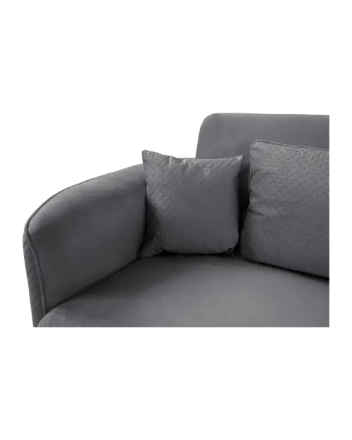 Sofá cama de tres plazas Akaro plegable con contenedor, terciopelo gris