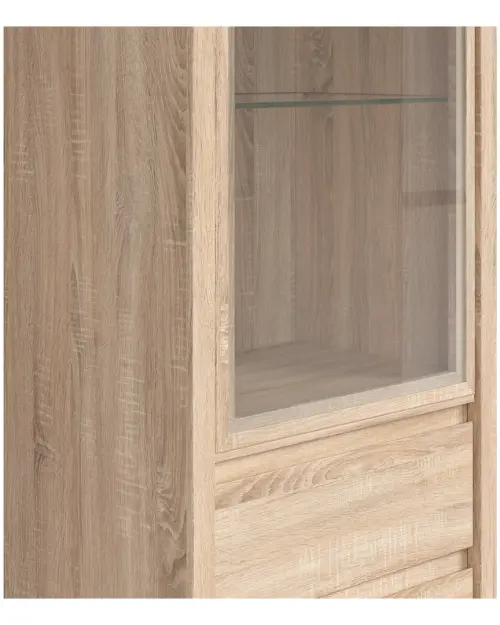 Вітрина Kaspian 56 см з дверцятами та 2 шухлядами дуб сонома