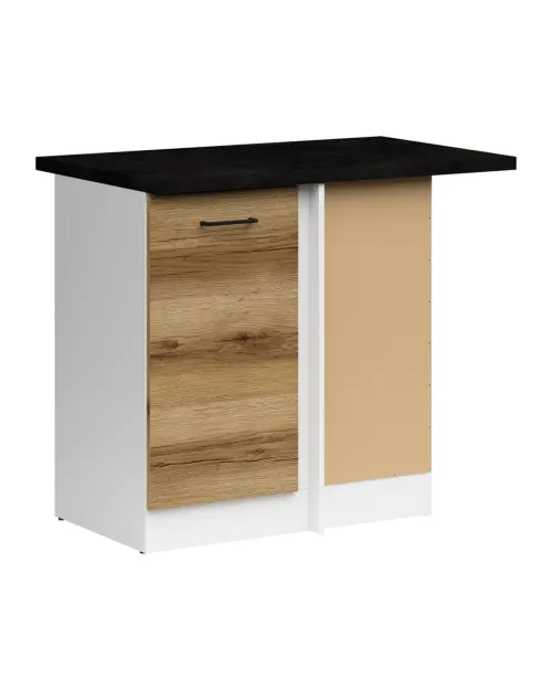 Mueble de cocina bajo de rincón Junona Line derecho roble delano claro con encimera para rincón de 100x60 cm
