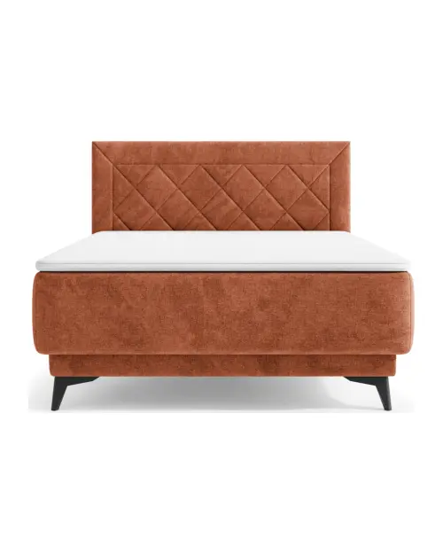 Łóżko kontynentalne Zalea 120x200 z pojemnikiem pomarańczowe