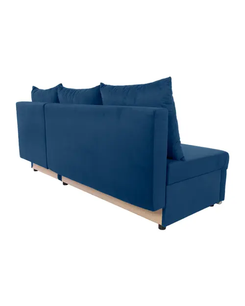Универсальный угловой диван Laro раскладной с ящиком для белья темно-синий