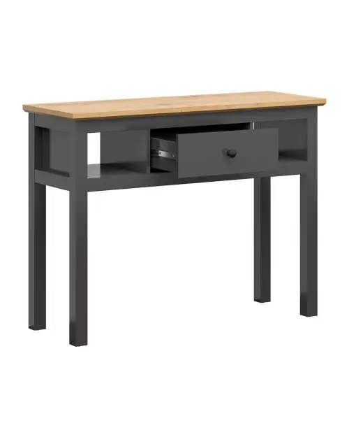 Tocador Hesen 114 cm con cajón y 2 estantes grafito