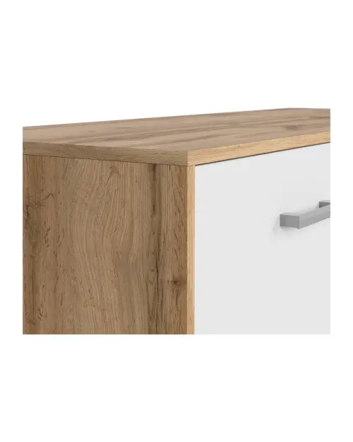 Mueble RTV Matos 118 cm con puertas y estante roble wotan/blanco