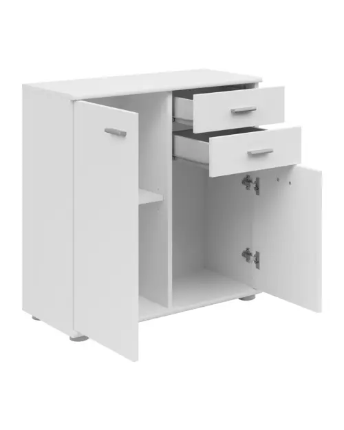 Chest of drawers Noeda 71 cm with 2 doors and 2 drawers white