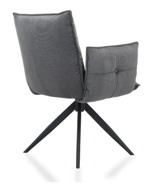 Silla tapizada Coco giratoria de pana antracita