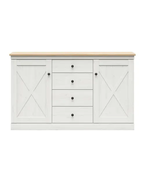 Cómoda Frija 153 cm con 2 puertas y 4 cajones pino andersen blanco