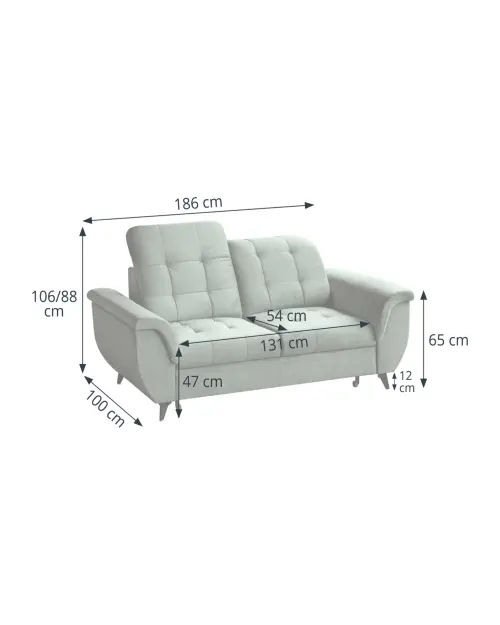 Sofá de dos plazas Doria con arcón de terciopelo verde