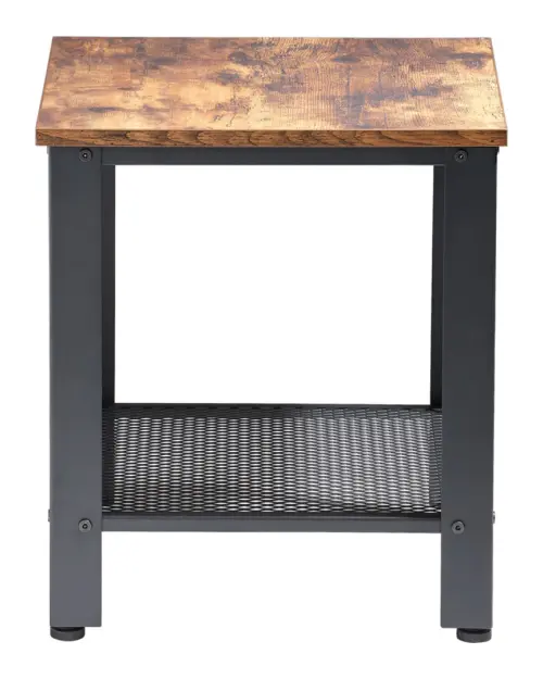 Mesa cuadrada Roman con estante 40 cm nogal-negro