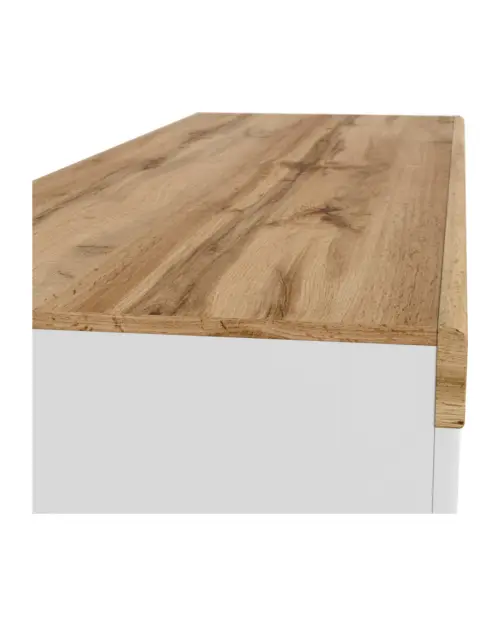 Escritorio Holten 130 cm con puerta y cajón roble wotan/blanco